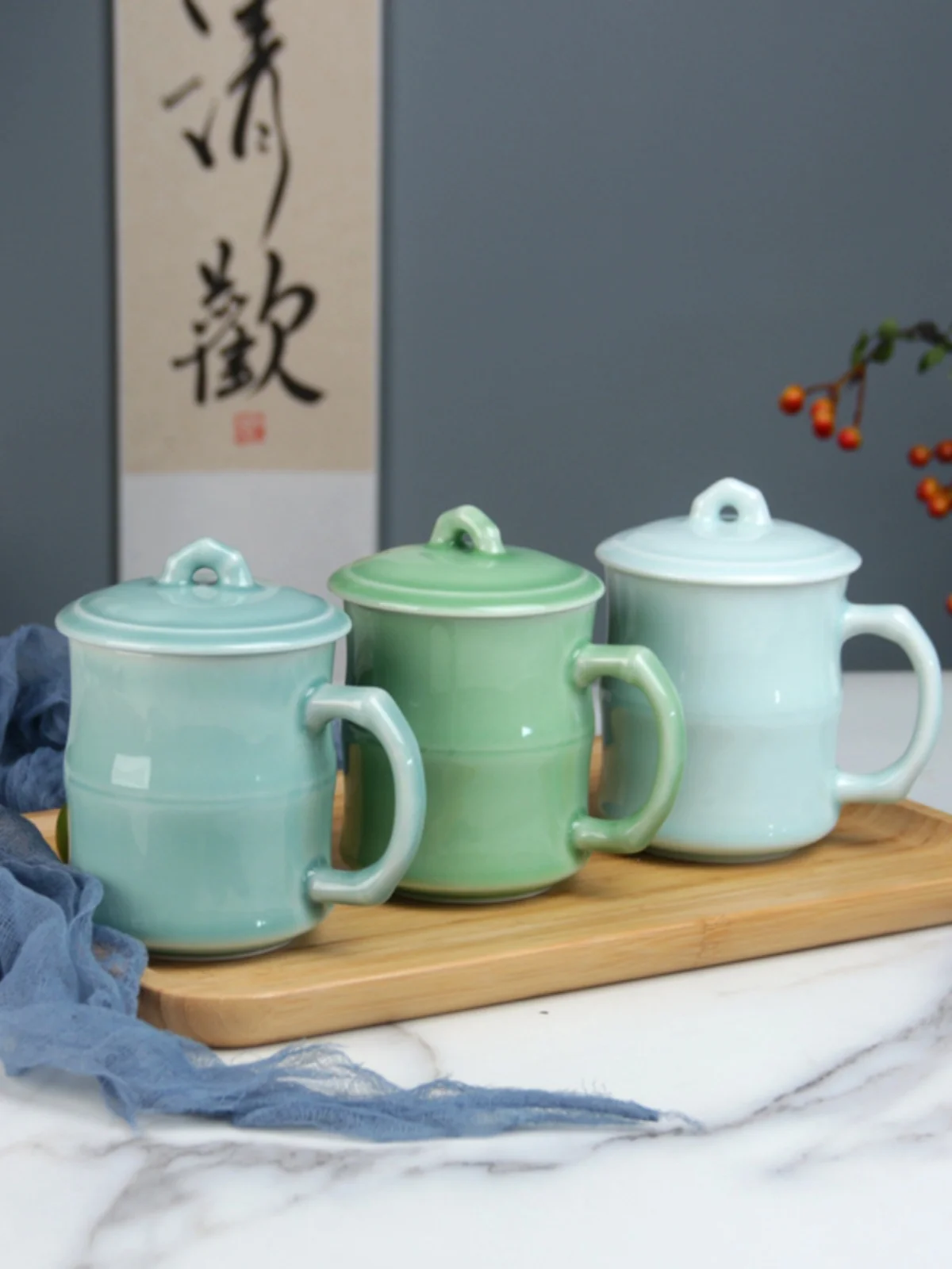 Celadon teacup with lid and ha – обзор и цена Celadon Ceramic Cup