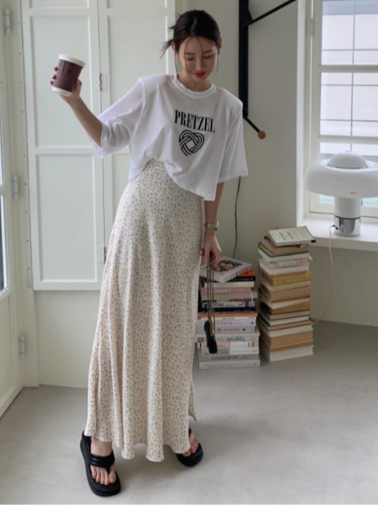 Floral Print Half-length Skirt – обзор и цена Korean Daily Lifestyle