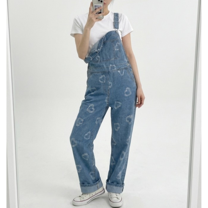 Love Heart Denim Overalls Wome – обзор и цена Korean Daily Lifestyle