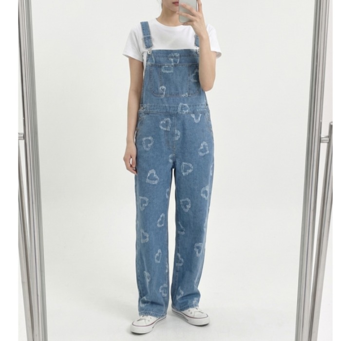 Love Heart Denim Overalls Wome – обзор и цена Korean Daily Lifestyle