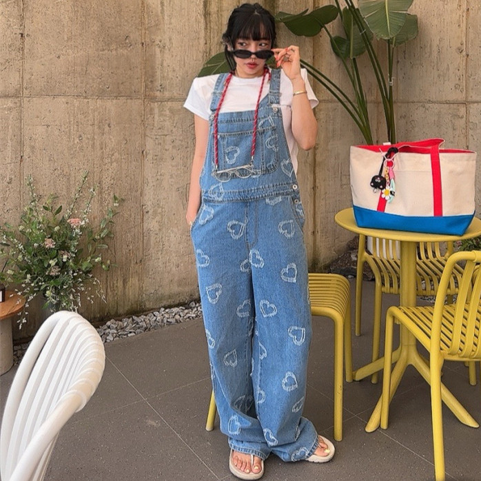 Love Heart Denim Overalls Wome – обзор и цена Korean Daily Lifestyle