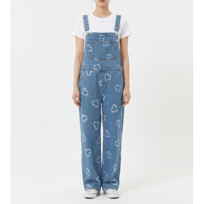 Love Heart Denim Overalls Wome – обзор и цена Korean Daily Lifestyle